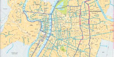 Mapa Lyon bicikl