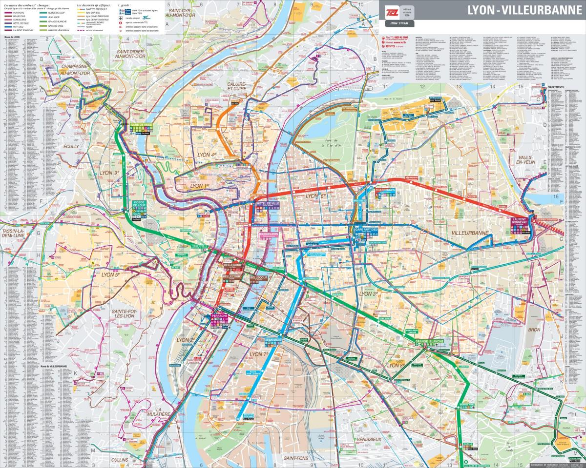 Lyon francuskoj autobus mapu