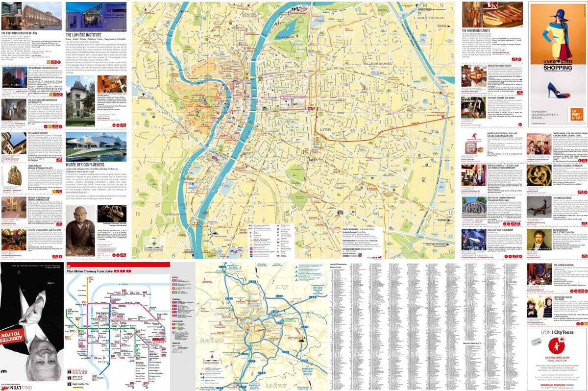 Lyon francuskoj mapu turističke