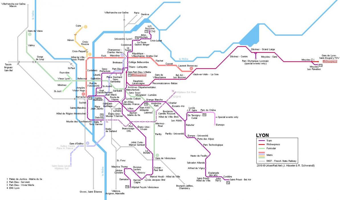 mapa rone express Lyon