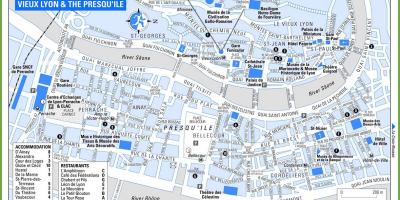 Stari grad Lyon francuskoj mapu